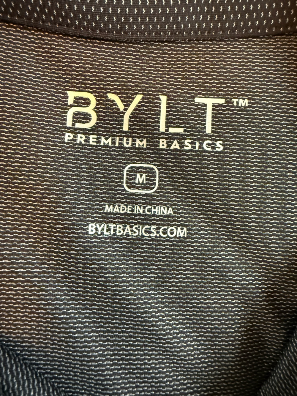 BYLT Basics Black Micro-Pattern Polo sz M - Picture 8 of 10